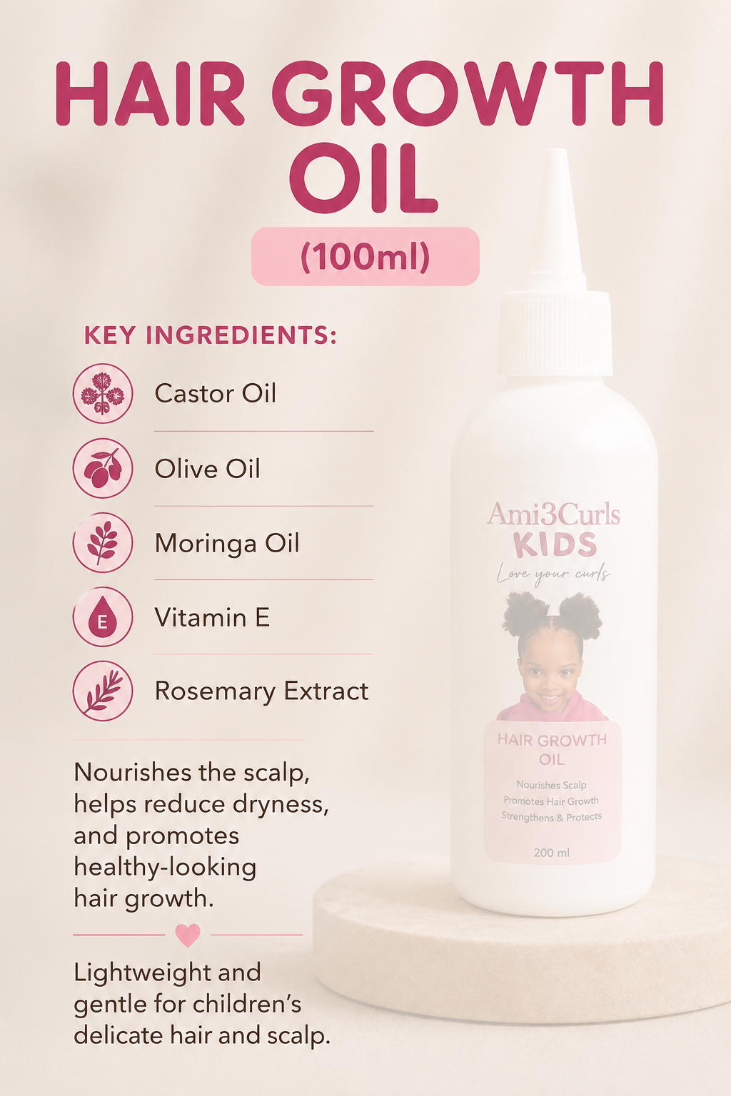 Ami3 Kids Hair Growth Oil